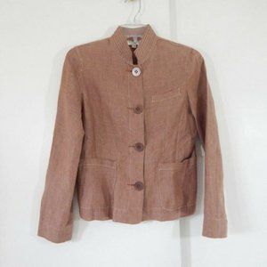 MARGARET OLEARY jacket blazer 100% linen brown S